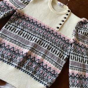 VTG Valentino Novelty Puff Sleeve Patterned Knitwear